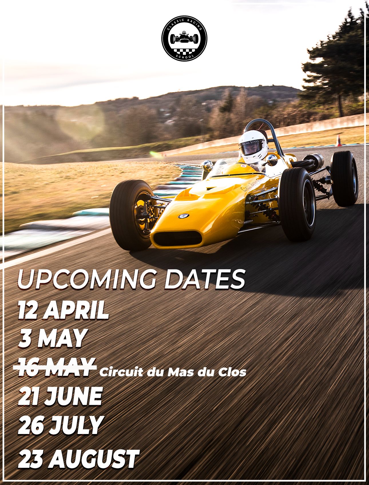 Classic Racing School 2024 calendar